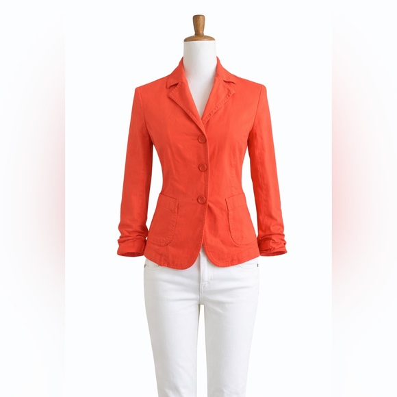 United Colors of Benetton Italian Stretch Cotton Coral Blazer | Tailored| EU 38 - Picture 3 of 6